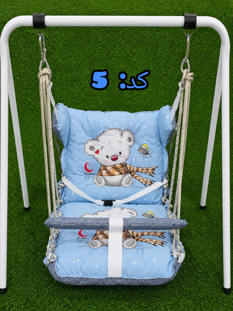 تاپ ریلکسی کودک ۱۲ طنابه؛ ننو آرامش‌بخش با پارچه مخمل - Image 7